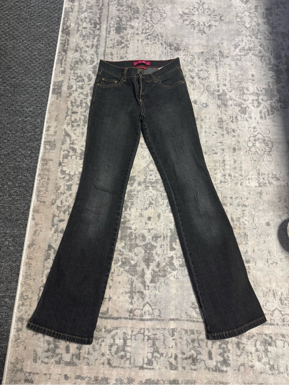 GLO jeans Black Flare Denim with Subtle Fade
